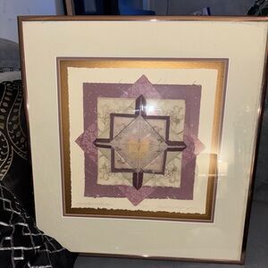 Signed Layered Purple Paper Collage Artwork